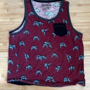 American Eagle Men’s Burgundy Sumo Print Tank Top